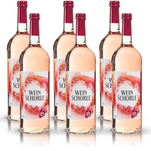 Weinschorle Rosé, weinhaltiges Getränk, sortenreines Weinpaket (6x1,0l) von Rheinberg Kellerei