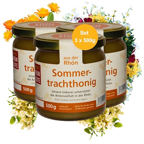 Hochwertiger Sommertrachthonig – Set aus 3 x 500g Glas | Regional & Nachhaltiger Honig direkt vom Imker natürlicher Honig | Naturbelassener Honig aus dem Biosphärenreservat Rhön Hochwertiger Sommertrachthonig – Set aus 3 x 500g Glas | Regional & Nachhaltiger Honig direkt vom Imker natürlicher Honig | Naturbelassener Honig aus dem Biosphärenreservat Rhön von Rhönblüte