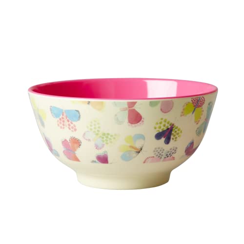 Medium Melamin Schüssel - Crème - Butterfly Print Medium Melamin Schüssel - Crème - Butterfly Print von Rice