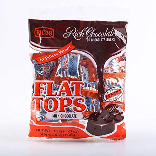 Flat Tops Rich Chocolate 3 Packungen a 150g Ricoa Philippinische Schokoladen Bonbons von Ricoa