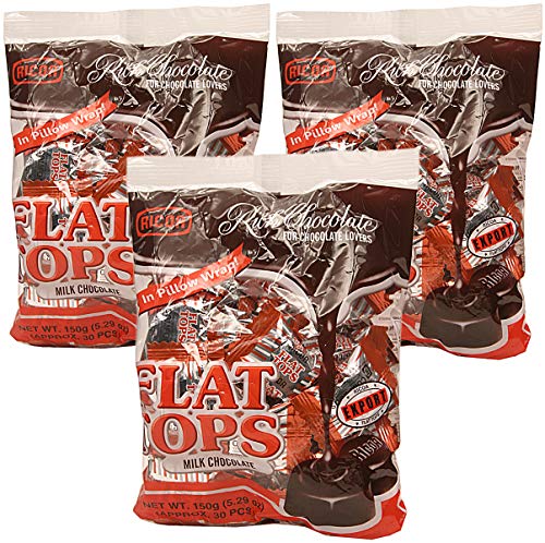 Ricoa, Rich Chocolate Flat Tops Hard Candy (3 Stück), importiert aus den Philippinen, 150 ml (jeweils) von Ricoa