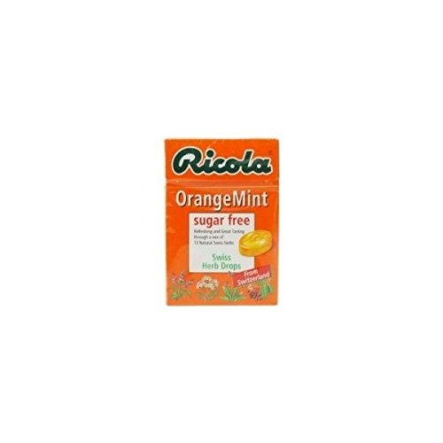 Ricola Orange Mint sans sucre 20 x 50g Packung (Schweizer Kräuterbonbons mit Orange-Minze ohne Zuckerzusatz) von Ricola AG