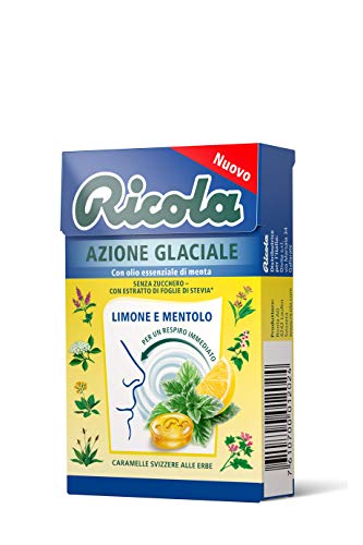20x Ricola Astuccio Azione Glaciale Limone e Mentolo bonbon Zitrone und Menthol erfrischend ohne zucker box 50g von Ricola
