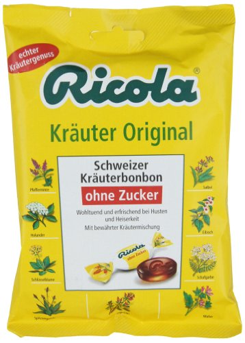 Ricola Bonbons Kräuter Original ohne Zucker, 3er Pack (3 x 75 g) von Ricola