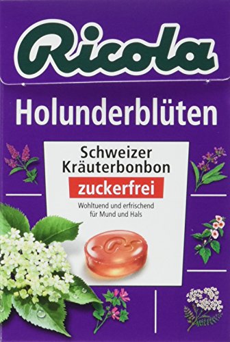 Ricola Holunder-Blüten, ohne Zucker, 20er Pack (20 x 50 g Schale) von Ricola