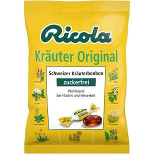 Ricola Kräuter Original Schweizer Kräuterbonbon ohne Zucker, 18er Pack (18 x 75g) von Ricola