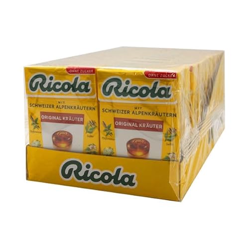 Ricola Kräuter Original Schweizer Kräuterbonbons ohne Zucker, 20er Pack (20 x 50g) von Ricola