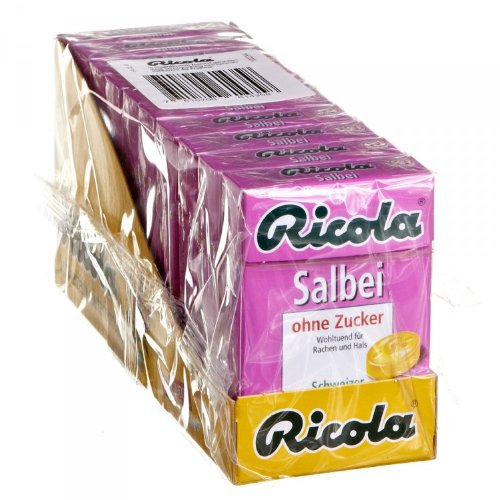 Ricola Kräuterbonbons Salbei ohne Zucker 10x50g von Ricola