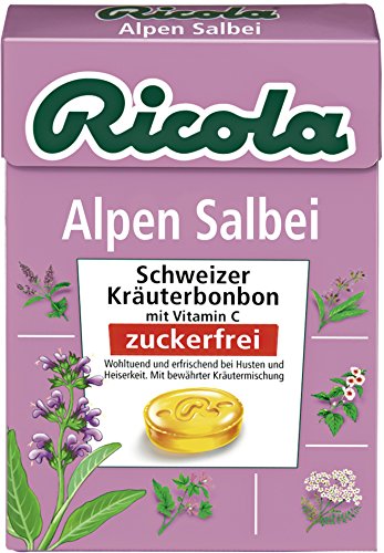 Ricola Salbei ohne Zucker Böxli, 20er Pack (20 x 50 g Schale) von Ricola
