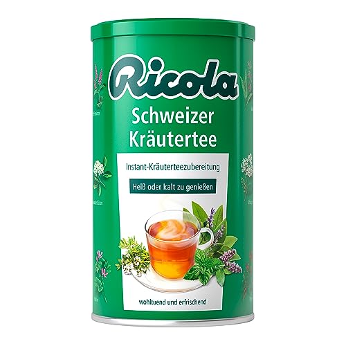 Ricola Schweizer Kräutertee, 200g Dose Schweizer Instant-Kräutertee mit 13 Bergkräutern, Zubereitung als Eistee oder warmer Tee, 1 x 200g von Ricola