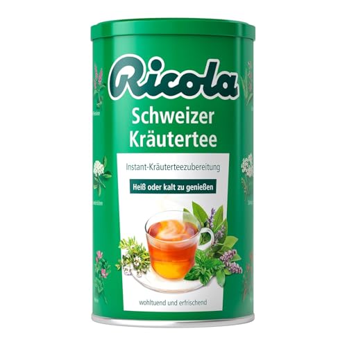 Ricola Schweizer Kräutertee, 200g Dose Schweizer Instant-Kräutertee mit 13 Bergkräutern, Zubereitung als Eistee oder warmer Tee, 1 x 200g, vegan von Ricola