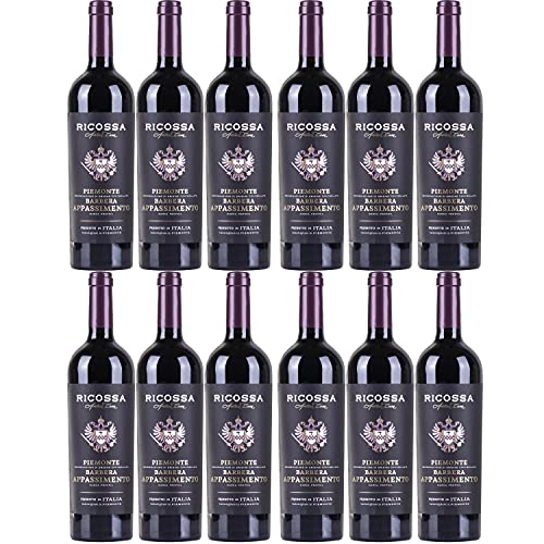Ricossa Barbera DOC Appasimento Rotwein Wein halbtrocken Italien Inkl. FeinWert E-Book (12 Flaschen) von Ricossa