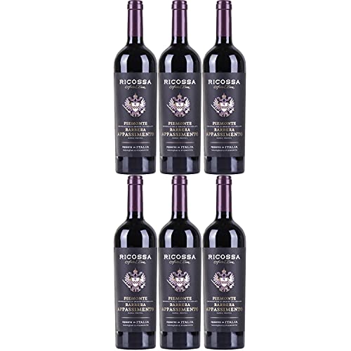 Ricossa Barbera DOC Appasimento Rotwein Wein halbtrocken Italien Inkl. FeinWert E-Book (6 Flaschen) von Ricossa