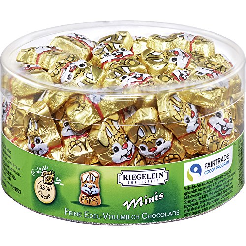 Riegelein Minis Gold-Knuddelhäschen 80 Stück (400g) - Edel-Vollmilch-Schokolade von Riegelein