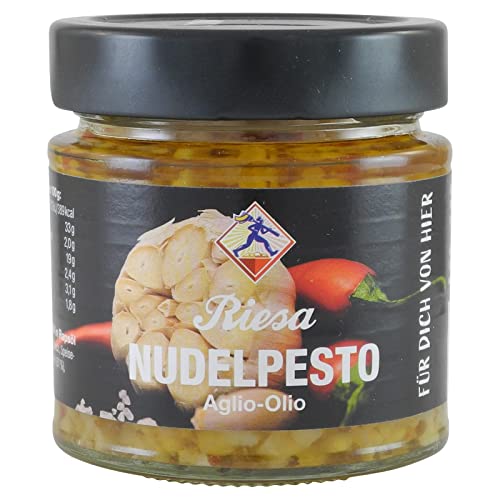 Aglio Olio - Knoblauch in Öl mit Chili (190 g Glas) von Riesa