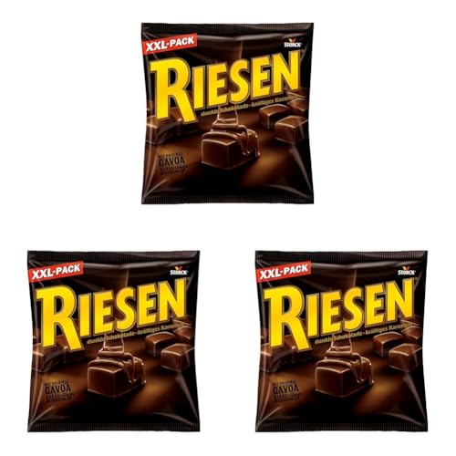 RIESEN – 3 x 377g – Bonbons mit Schokokaramell in kräftiger, dunkler Schokolade von Riesen