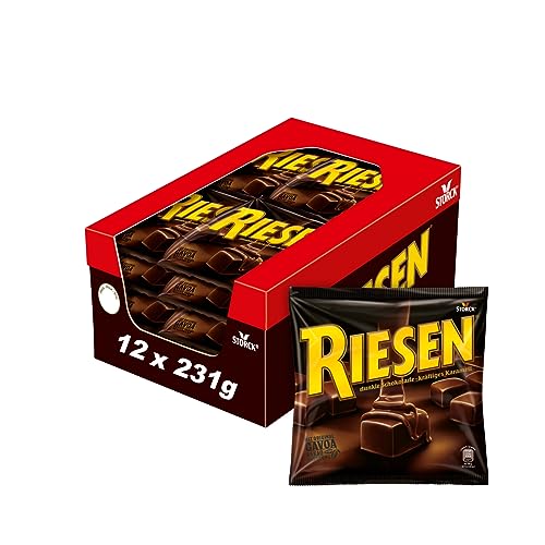 RIESEN – 12 x 231g – Bonbons mit Schokokaramell in kräftiger, dunkler Schokolade von Riesen