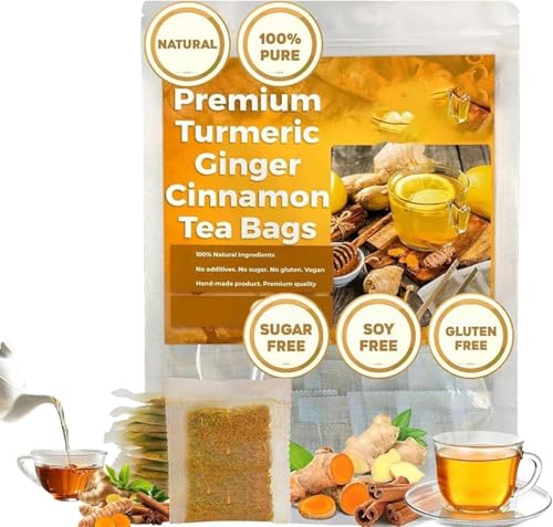 Natural Turmeric Ginger Cinnamon Tea Bags Organic,Premium Hand-made Blend of Turmeric,Cinnamon and Ginger,T urmeric Herbal Tea,100% Natural & No Additives & Caffeine Free (1) von Rietoiu