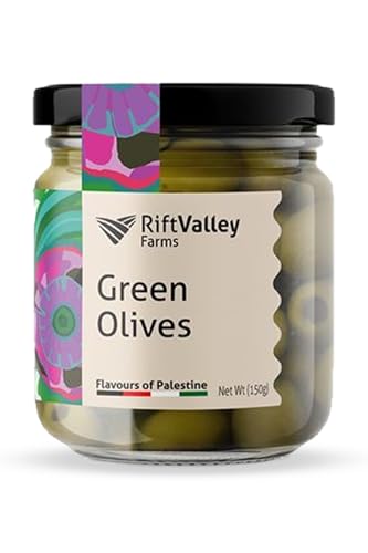 Rift Valley Farms - Premium Grüne Oliven aus Palästina - Authentisch & Handverlesen | Hochwertige Zutaten für Einzigartigen Geschmack | Natürlich | 150g Rift Valley Farms - Premium Grüne Oliven aus Palästina - Authentisch & Handverlesen | Hochwertige Zutaten für Einzigartigen Geschmack | Natürlich | 150g von Rift Valley Farms
