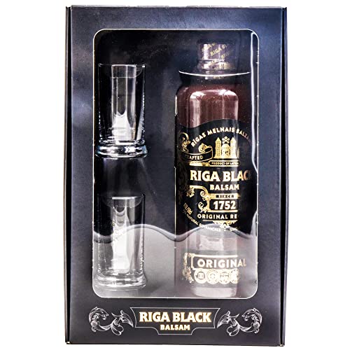 Riga Black Balsam 2 Gläser Geschenkset 0,5 L Rigas Melnais balzam von Riga Black Balsam