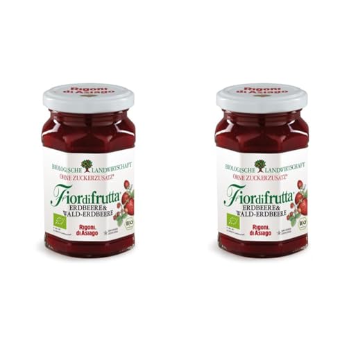 Rigoni di Asiago Fiordifrutta - Fruchtaufstrich - Erdbeeren und Wald-Erdbeeren BIO, 250 g (Packung mit 2) von Rigoni di Asiago