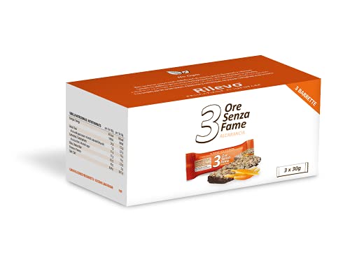 3 Stunden ohne Hunger mit Bio-Orange -3 Einzelpackungen Hungerriegel mit Samen, Getreide mit Bio-Orange und dunklem Schokoladenfuß 30 gr (insgesamt 3x30gr) von Rilevo