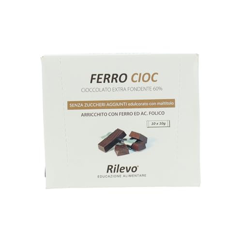Rilevo - Eisenschokolade - Extra dunkle Schokolade 60% ohne Zuckerzusatz angereichert mit Eisen und Folsäure 10 Pralinen 10 g Rilevo - Eisenschokolade - Extra dunkle Schokolade 60% ohne Zuckerzusatz angereichert mit Eisen und Folsäure 10 Pralinen 10 g von Rilevo