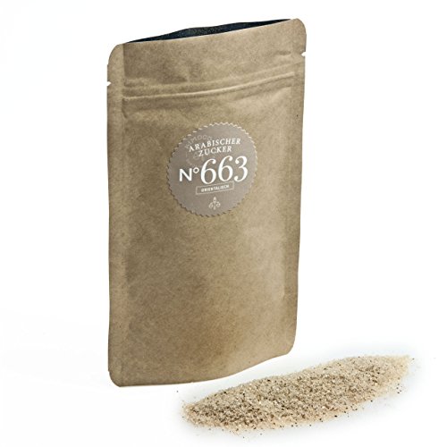 Bio Arabischer Zucker N°663 - perfekt für orientalischen Kaffee, im praktischen Kraftpapier Zip-Beutel, Inhalt: 110g von Rimoco