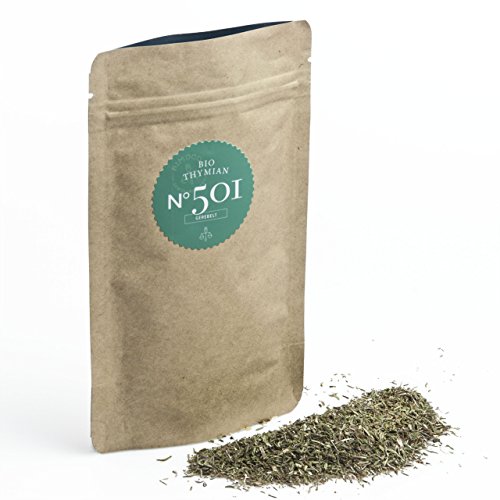 Bio Thymian N°501 - biologisch angebaut, gerebelt, kräftig, aromatisch & feinherb, im praktischen Kraftpapier Zip-Beutel, Inhalt: 25g von Rimoco