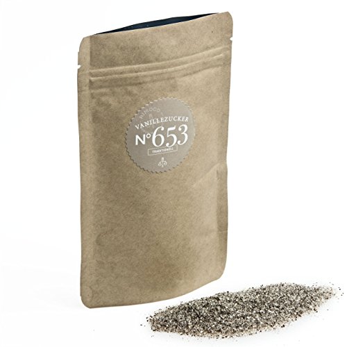Bio Vanille Zucker N°653 - echte Bourbon Vanille an feinem Zucker, im praktischen Kraftpapier Zip-Beutel, Inhalt: 110g Bio Vanille Zucker N°653 - echte Bourbon Vanille an feinem Zucker, im praktischen Kraftpapier Zip-Beutel, Inhalt: 110g von Rimoco