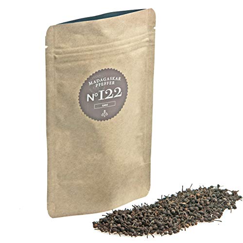 Rimoco N°122 BIO Madagaskar Pfeffer ganz (Voatsiperifery) - Madakaskar Urwaldpfeffer ganze und getrocknete Pfefferkförner | frisch & intensiv | 1000g in Kraftpapier Zip-Beutel von Rimoco
