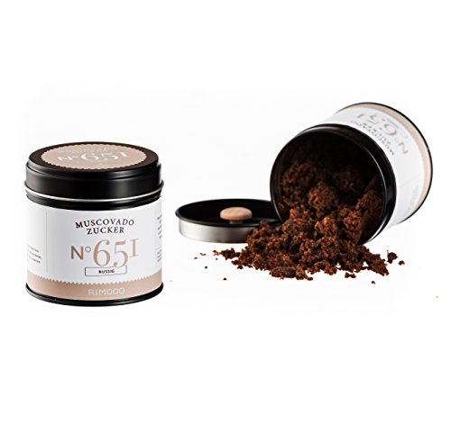 Muscovado Zucker N°651 - dunkel, mit edler nussiger Karamellnote, in eleganter Gewürzdose mit doppeltem Aromadeckel, Inhalt: 75g Muscovado Zucker N°651 - dunkel, mit edler nussiger Karamellnote, in eleganter Gewürzdose mit doppeltem Aromadeckel, Inhalt: 75g von Rimoco