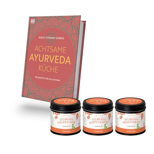 "Rimoco Geschenkset "Ayurveda Küche" - Set Inhalt: Achtsame Ayurveda Küche Kochbuch, Ayurveda Golden Milk 60g, Ayurveda Happy Gemüse 55g, Ayurveda Mediterran 55g "Rimoco Geschenkset "Ayurveda Küche" - Set Inhalt: Achtsame Ayurveda Küche Kochbuch, Ayurveda Golden Milk 60g, Ayurveda Happy Gemüse 55g, Ayurveda Mediterran 55g von Rimoco
