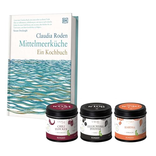 Rimoco Gewürze Geschenkset aus 3 Bio-Gewürzen + das Kochbuch "Mittelmeerküche" - Gewürze Set bestehend aus Bio Chili Flocken 60g, Bio Tellicherrypfeffer 60g und Bio Harissa 55g Rimoco Gewürze Geschenkset aus 3 Bio-Gewürzen + das Kochbuch "Mittelmeerküche" - Gewürze Set bestehend aus Bio Chili Flocken 60g, Bio Tellicherrypfeffer 60g und Bio Harissa 55g von Rimoco