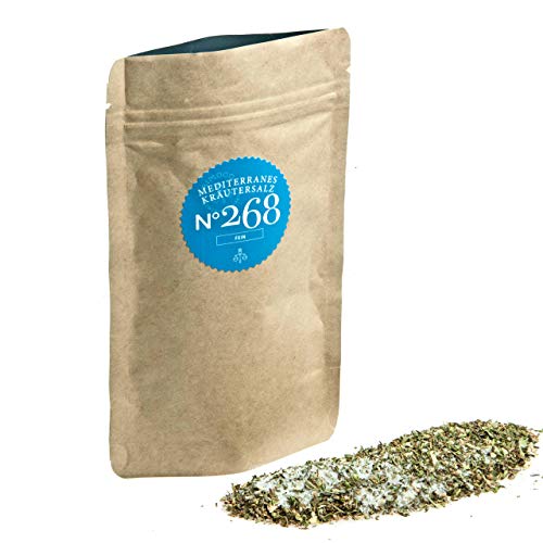 Rimoco N°268 Bio Kräutersalz mit mediterranen Kräutern und feinstem Meersalz Salzflocken | frisch kräutrig & mediterran | Bio Anbau (DE-ÖKO-007) | Inhalt: 95g in Kraftpapier Zip-Beuel von Rimoco