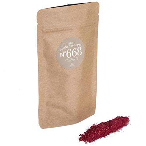 Rimoco N°668 Bio Himbeerpulver - Das beerige Himbeere Fruchtpulver schmeckt so intensiv fruchtig und süßlich wie Frischobst | Bio Anbau (DE-ÖKO-007) | 40g in Kraftpapier Zip Frische-Beutel von Rimoco