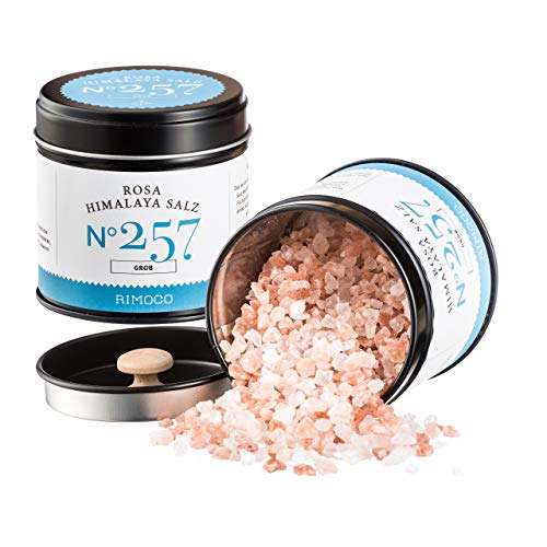 Rimoco N°257 Rosa Kristallsalz grob - 250 Millionen Jahre altes rosafarbenes & natürliches Kristall Salz, südlich des Himalaya Massivs von Hand abgebaut | 120g in eleganter Gewürzdose mit Aromadeckel Rimoco N°257 Rosa Kristallsalz grob - 250 Millionen Jahre altes rosafarbenes & natürliches Kristall Salz, südlich des Himalaya Massivs von Hand abgebaut | 120g in eleganter Gewürzdose mit Aromadeckel von Rimoco
