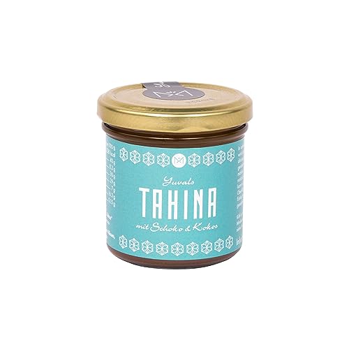 Yuvals Tahina Sesampaste mit Schoko & Kokos 150g im Glas - Natürliche Sesampaste Bio für erstklassigen Hummus und genussvolle Kreationen! Perfekte Ergänzung zur Tahini Sesampaste Bio! von Rimoco