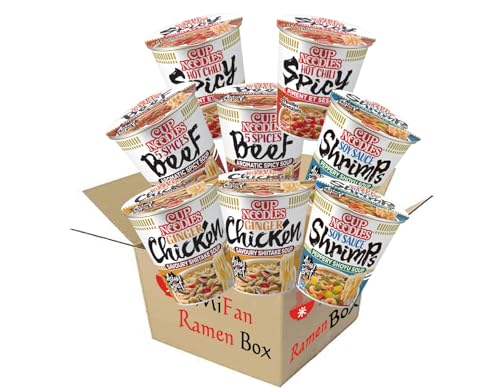 MiFan Ramen box - 8 Stück Nissin Cup Ramen Instant-Nudeln in verschiedenen Geschmacksrichtungen – Einfach zuzubereiten, lecker, ideal für Reisen und Outdoor-Aktivitäten MiFan Ramen box - 8 Stück Nissin Cup Ramen Instant-Nudeln in verschiedenen Geschmacksrichtungen – Einfach zuzubereiten, lecker, ideal für Reisen und Outdoor-Aktivitäten von RinTalen