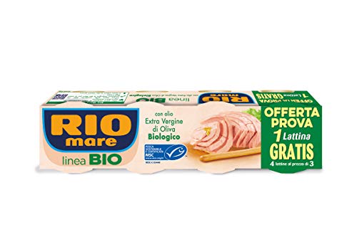 12x Rio Mare Tonno linea BIO Thunfisch mit nativem Bio-Olivenöl extra ( 4 x 65g ) von Rio Mare