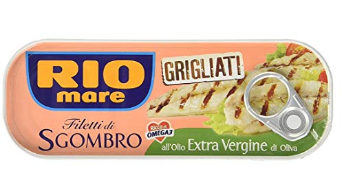 3x Rio Mare Filetti di Sgombro Grigliati all'Olio Extra Vergine di Oliva Gegrillte Makrelenfilets mit nativem Olivenöl extra 120g reich an Omega 3 von Rio Mare