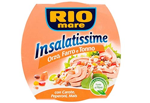 3x Rio Mare Insalatissime Orzo Farro e Tonno Gerste, Dinkel und Thunfisch 160g mit Karotten, Paprika und Mais Fertiggerichte von Rio Mare