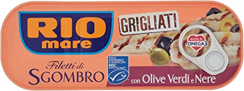 3x Rio Mare Sgombro gegrillte Makrelenfilets mit grünen, schwarzen Oliven 120g 3x Rio Mare Sgombro gegrillte Makrelenfilets mit grünen, schwarzen Oliven 120g von Rio mare