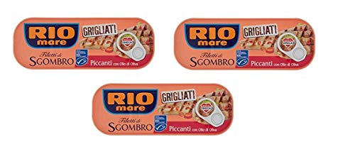 3x Rio Mare filetti di Sgombro scharf gegrillte Makrelenfilets mit Olivenöl 120g von Rio Mare