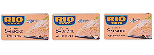 3x Rio Mare filetto di Salmone cotto a vapore gedämpft Lachsfilet Olivenöl 125g von Rio Mare