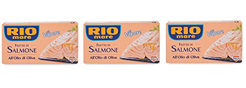 3x Rio Mare filetto di Salmone cotto a vapore gedämpft Lachsfilet Olivenöl 125g 3x Rio Mare filetto di Salmone cotto a vapore gedämpft Lachsfilet Olivenöl 125g von Rio Mare