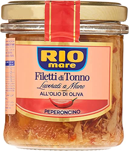 6x Rio Mare Filetti di Tonno al Peperoncino in Olio di Oliva Thunfischfilets in Olivenöl mit Chili 130g von Rio Mare