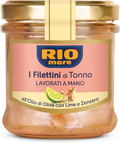 6x Rio Mare Filetti di Tonno all'Olio di Oliva Lime e Zenzero Thunfischfilets in Olivenöl Limette und Ingwer 130g von Rio Mare