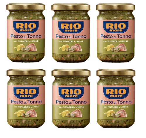 6x Rio Mare Pesto al Tonno con Pistacchi e Limone Thunfischpesto mit Pistazien und Zitrone 130g von Rio Mare