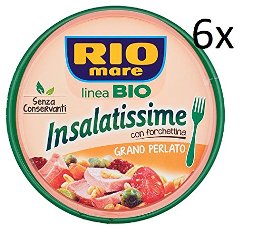 6x Rio mare Insalatissime linea Bio Grano Perlato Perlweizen mit Oliven, Kirschtomaten und Bio-EVO-Öl 220 g von Rio Mare